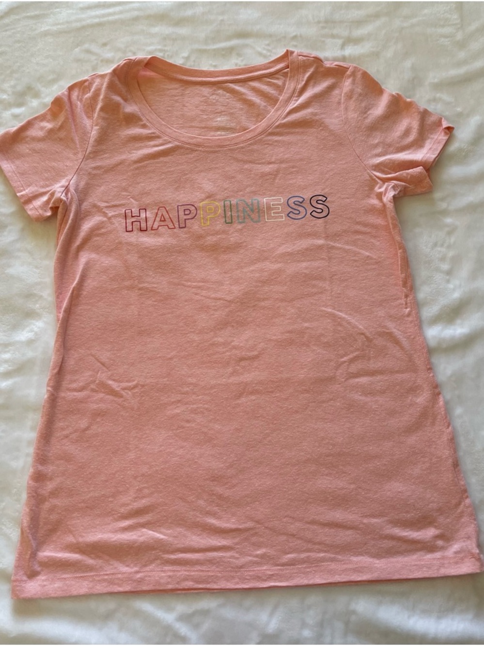 St. John's Bay Pink Heather Tee with Printed Care Label